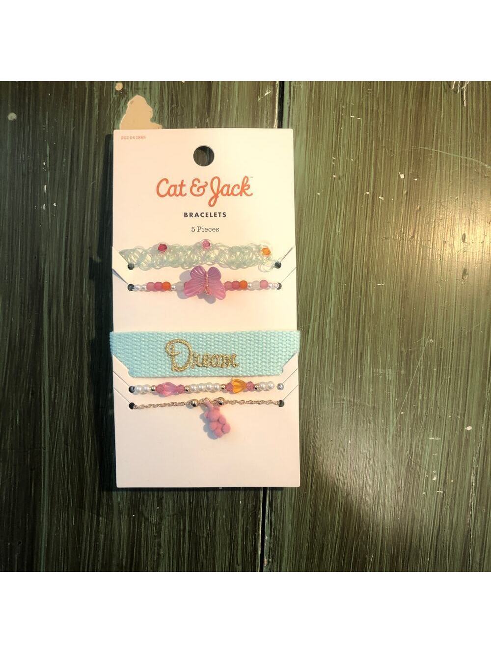 Cat & Jack NWT 3 Piece Girl's Bracelet Set Butterfly Bear Dream